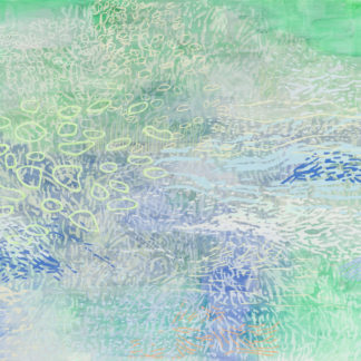 Laura Fayer, "Awakening," acrylic and Japanese paper on canvas