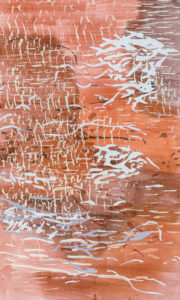 Laura Fayer, "Along the Way 303," acrylic, Japanese paper on paper
