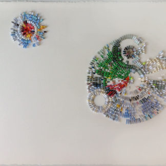 Pauline Galiana, "Shredded 3," paper collage on paper