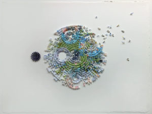 Pauline Galiana, "Shredded 34," paper collage on paper