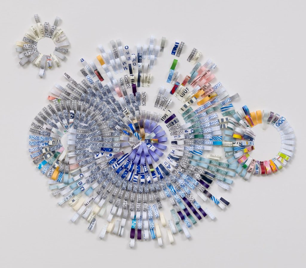 Pauline Galiana, "Shredded 44," paper collage on paper