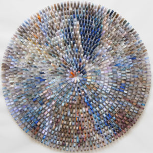 Pauline Galiana, "Shredded Impression 5," paper collage on Mylar