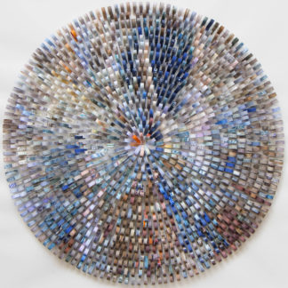 Pauline Galiana, "Shredded Impression 5," paper collage on Mylar