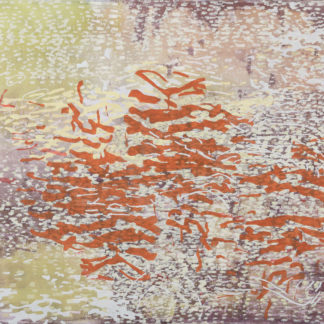 Laura Fayer, "Reunion," acrylic and Japanese paper on canvas