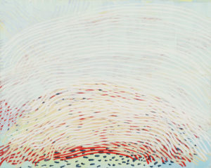 Laura Fayer, "Fresh Air," acrylic, Japanese paper on panel