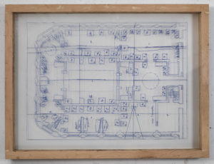 Eugene Brodsky, "LCX DP," ink on silk; framed
