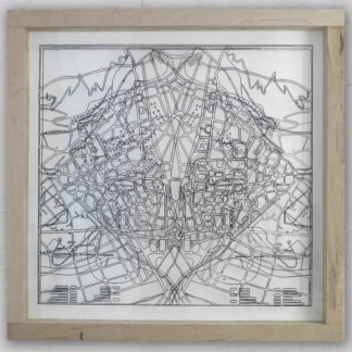 Eugene Brodsky, "Complete Plan," ink on plastic; framed