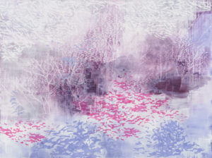 Laura Fayer, "One Lovely Day," acrylic and Japanese paper on canvas