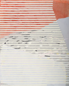 Laura Fayer, "Part and Parcel," acrylic, Japanese paper on panel