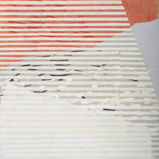 Laura Fayer, "Part and Parcel," acrylic, Japanese paper on panel