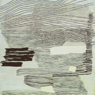 Laura Fayer, "Chance Encounter," acrylic, Japanese paper on paper