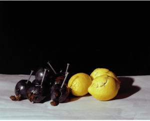 Still Life with Lemon and Plums