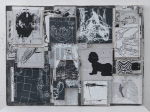 Eugene Brodsky, "Storyboard 22," maquette silkscreen, ink on silk; framed