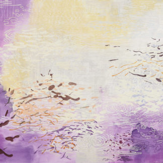 Laura Fayer, "Mariposa," acrylic, Japanese paper on canvas