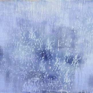 Laura Fayer, "Sky Castle," acrylic, Japanese paper on canvas