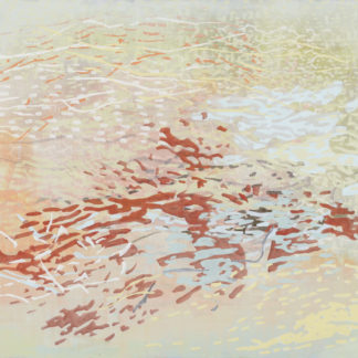Laura Fayer, "Field Notes," acrylic, Japanese paper on canvas