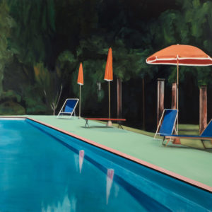 Pool Orange Umbrella