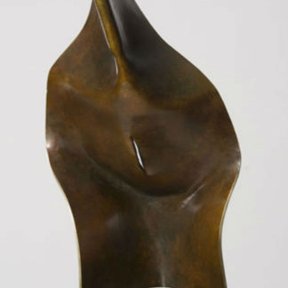 Joe Gitterman, "Torso 12," patinated bronze, black oak base