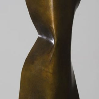 Joe Gitterman, "Torso 10," patinated bronze, black oak base