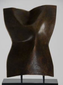 Joe Gitterman, "Torso 7," patinated bronze, black oak base