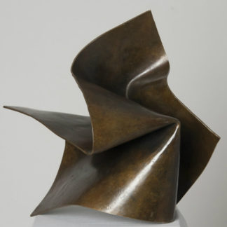 Joe Gitterman, "Folded Form 4," patinated bronze