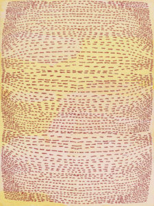 Laura Fayer, "Daybreak," acrylic, rice paper on canvas