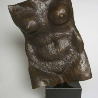 Joe Gitterman, "Torso," patinated bronze, black oak base
