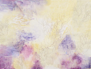 Laura Fayer, "Free Verse," acrylic and rice paper on canvas