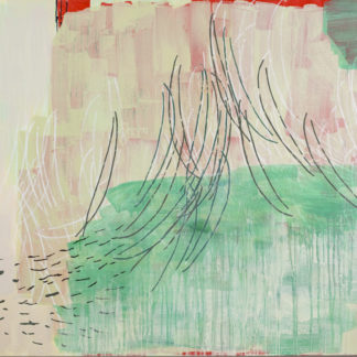 Laura Fayer, "Time is a Lion," acrylic and rice paper on canvas