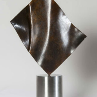 Joe Gitterman, "Torso 4," patinated bronze, polished stainless steel base