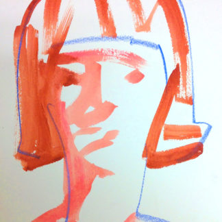 Thomas Libetti, "Untitled Portrait 2," watercolor, Caran D'Ache on watercolor paper