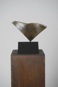 Joe Gitterman, "Leap 2," patinated bronze, black painted aluminum base