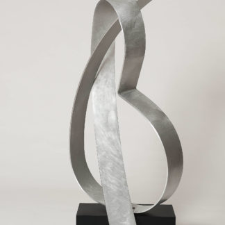 Joe Gitterman, "Poised 9," stainless steel, painted metal base