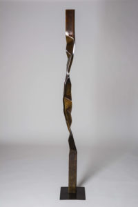 Joe Gitterman, "ZigZag 1," patinated bronze, wax finish