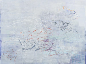 Laura Fayer, "Body of Knowledge," acrylic, rice paper on canvas