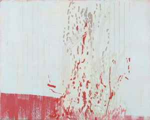 Laura Fayer, "Troubadour," acrylic, rice paper on canvas