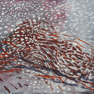 Laura Fayer, "Dusk," acrylic, rice paper on panel