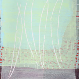 Laura Fayer, "Birch," acrylic, rice paper on canvas