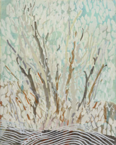 Laura Fayer, "Place," acrylic, rice paper on canvas
