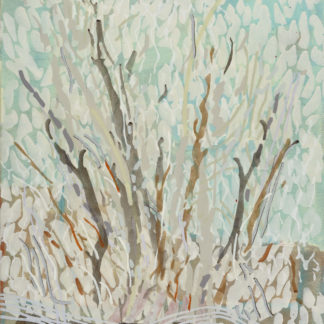 Laura Fayer, "Place," acrylic, rice paper on canvas