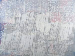 Laura Fayer, "Time on My Side," acrylic, rice paper on canvas