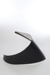 Joe Gitterman, "Gesture 30," mirrored stainless steel, powder coating on non-mirrored side