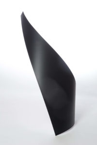 Joe Gitterman, "Gesture 24," mirrored stainless steel, powder coating on non-mirrored side