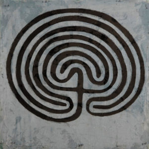 Eugene Brodsky, "Brain Game Hamburg," ink on silk