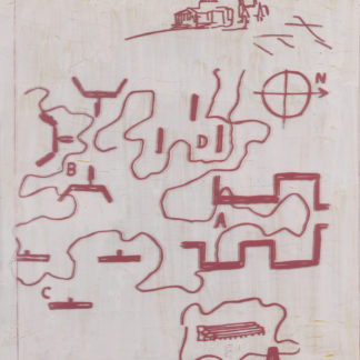 Eugene Brodsky, "Plan with House on Top," oil on canvas, silkscreen ink on plastic