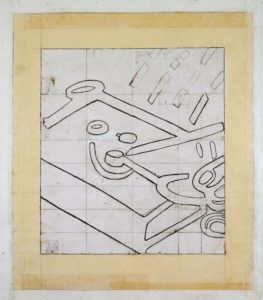 Eugene Brodsky, "Telegraph," mixed media on paper