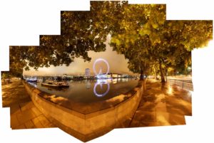 Jeremy Kidd, "The London Eye," hand-cut archival print on plexi, aluminum