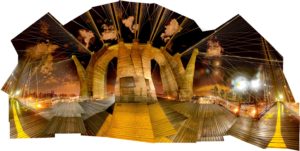 Jeremy Kidd, "Brooklyn Bridge 1," hand-cut archival print on plexi, aluminum