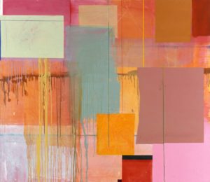Jeanette Fintz, "Plaid Series: Plan for a House with Evaporating Walls," acrylic on canv