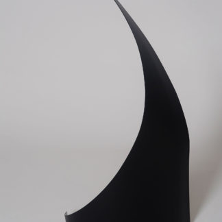 Joe Gitterman, "Gesture 17," mirrored stainless steel, powder coating on non-mirrored side